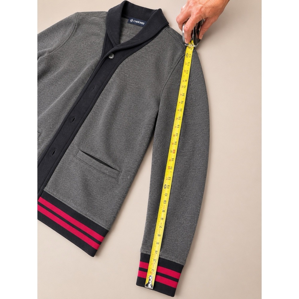 Cremieux Gray Shawl Collar Button-Front Knit Cardigan Sweater L w/ Pockets - Picture 10 of 13
